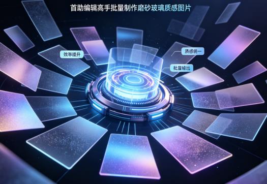 告别手动PS！用“首助”批量制作磨砂玻璃质感图片，效率拉满